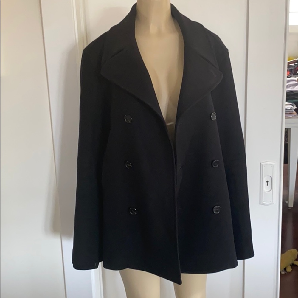 Theory Black PeaCoat